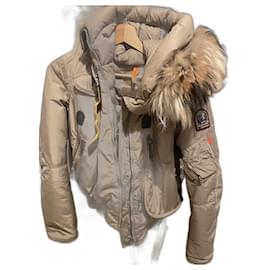 Chaqueta de plumas Parajumpers Beige de Piel de Conejo Talla 36