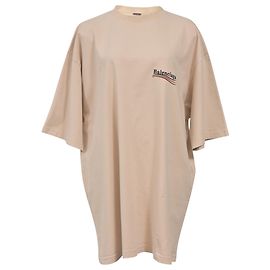 T-shirt di campagna politica Balenciaga in cotone beige