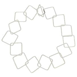 Autre Marque Collana Girocollo La Mollla con Maglie Quadrate in Acciaio