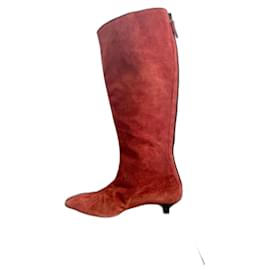 Stivali Philippe Model in pelle di cervo rosso arancione