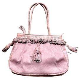 Borsa Francesco Biasia in pelle rosa con pompon - Autre Marque