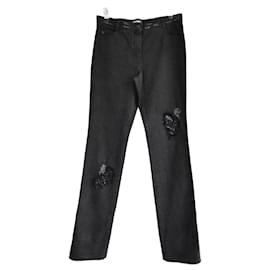 Chanel Resort 2006 06C Pailletten-Jeans im Used-Look mit Patchwork