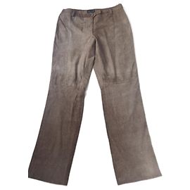 Pantalones Armani Jeans de ante beige corte recto ancho