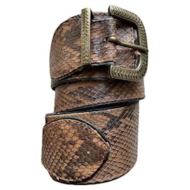 Kenzo breiter Gürtel hellbraun aus exotischem Leder 70 cm