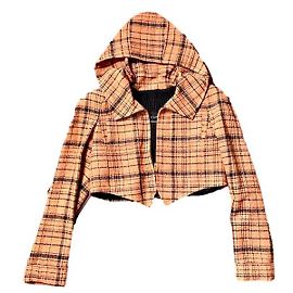 Rena Lange Kapuzenjacke aus Wolle orange cropped