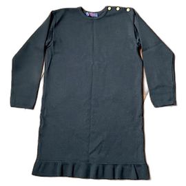 Autre Marque Carine Paris Strickkleid mit goldenen Knöpfen Marineblau