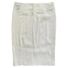 Gonna da tailleur Donna Karan Shantung Pinstripe Alluminio