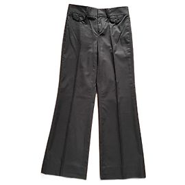 Pantalones anchos de popelín de algodón negro Ralph Lauren
