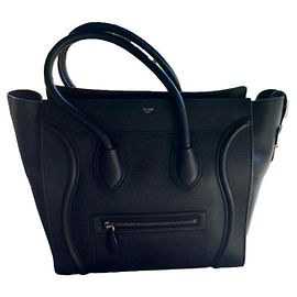 Bolso Céline Mini Luggage de cuero negro