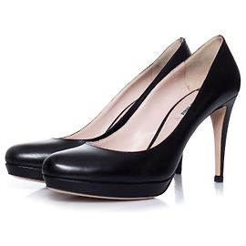 Miu Miu décolleté platform in pelle nera