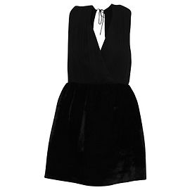 Alice + Olivia Kleid mit offenem Rücken und Schleife aus schwarzer Seide