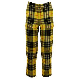 Pantalones rectos de lana tartán de Balenciaga en lana amarilla