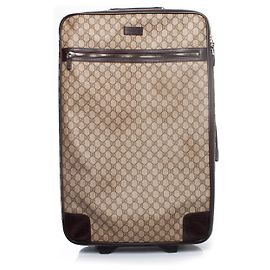Valigia in tela GG Gucci marrone