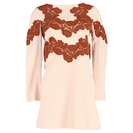 Vestido Mini de Lana Beige con Encaje - Chloé