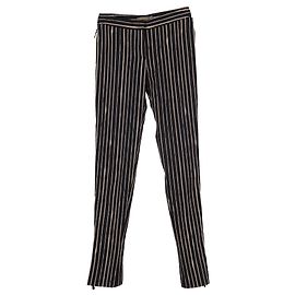 Gestreifte Slim-Fit-Hosen aus schwarzer Seide von Alexander McQueen