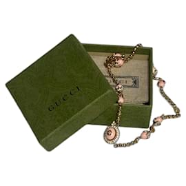 Collana in cristallo G intrecciata rosa/oro - Gucci