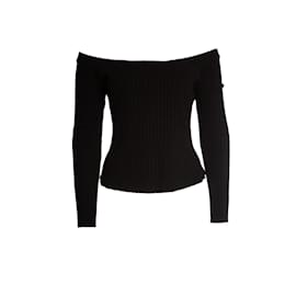 Autre Marque Das Ripp-Top mit schulterfreiem Design von The Range in Schwarz