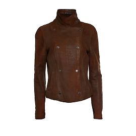 Jaqueta de couro marrom Emporio Armani