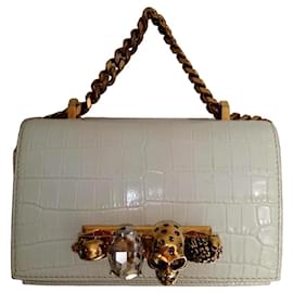 Borsa Alexander McQueen Four Ring in pelle bianca - Alexander Mcqueen