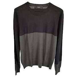 Maglione a collo rotondo bicolore Givenchy in lana nera e grigia