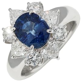 Ring mit Pt900-Saphir 2,121 ct und Diamant 1,37 ct - Autre Marque