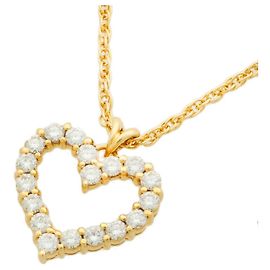 Autre Marque Collar de corazón de diamante Royal Asscher K18YG 0.55ct