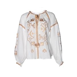Autre Marque Undici marzo, blusa ricamata etnica bianca