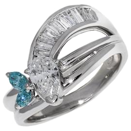 Anello in diamante blu taglio marquise in Pt900 - Autre Marque