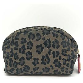 Fendi Canvas Leather Pouch Makeup Bag