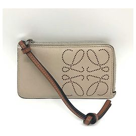 Tarjetero Fragment de piel de ternera Loewe beige