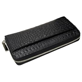 Autre Marque Cartera larga con cremallera de cocodrilo negra 2301413