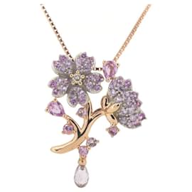 Autre Marque Collier en saphir rose Au750