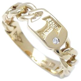 Autre Marque Initial T Diamond Ring K18YG Yellow Gold