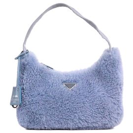 PRADA - Borsa a spalla mini Prada Re-Edition 2000 in lana blu