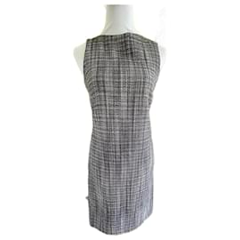 Vestido Dior de lana negro y blanco con patrones gris jaspeado