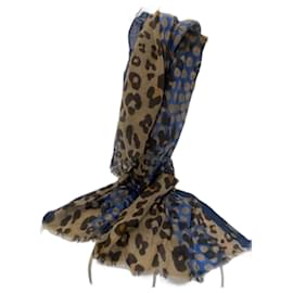 Sciarpa Givenchy in lana con motivo leopardato multicolore
