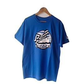 T-shirt Chanel La Pausa Cruise blu in cotone Taglia L