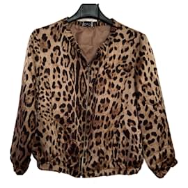 Dolce & Gabbana Jacke aus brauner Seide