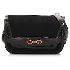 Borsa a tracolla Gucci GG in nubuck nero