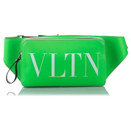 Bolsa de cintura de couro VLTN verde Valentino - Valentino Garavani