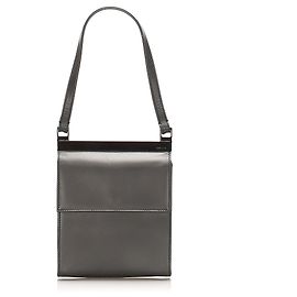 Schwarze Gucci Leder Schultertasche