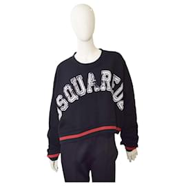 Sudadera corta negra con logo Dsquared2