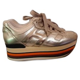 Sneakers Hogan H222 in pelle argento