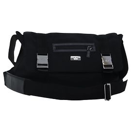 Borsa a spalla GUCCI in nylon nero argento 122374 Auth bs17862