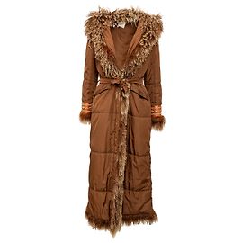 Autre Marque Abrigo de nylon Scervino con piel