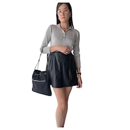 Borsa Tote Gucci GG con cordino nera in tela e pelle
