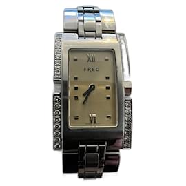 Fred Line 36 Uhr aus Stahl mit Diamanten