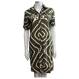 Diane Von Furstenberg Abito camicia safari vintage Huahine DVF