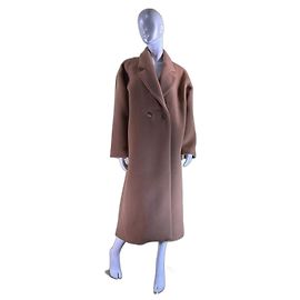 Autre Marque Bouguessa Osa Langer Mantel Camel Wolle
