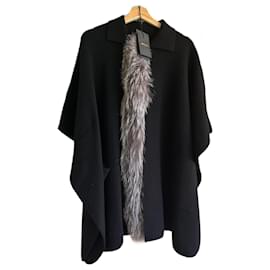 Max & Moi Cape Mantel Schwarz Wolle